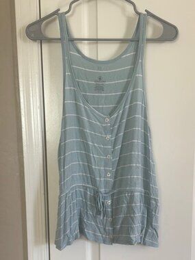 Volcom Sky Blue and White Striped Tank Top / C2